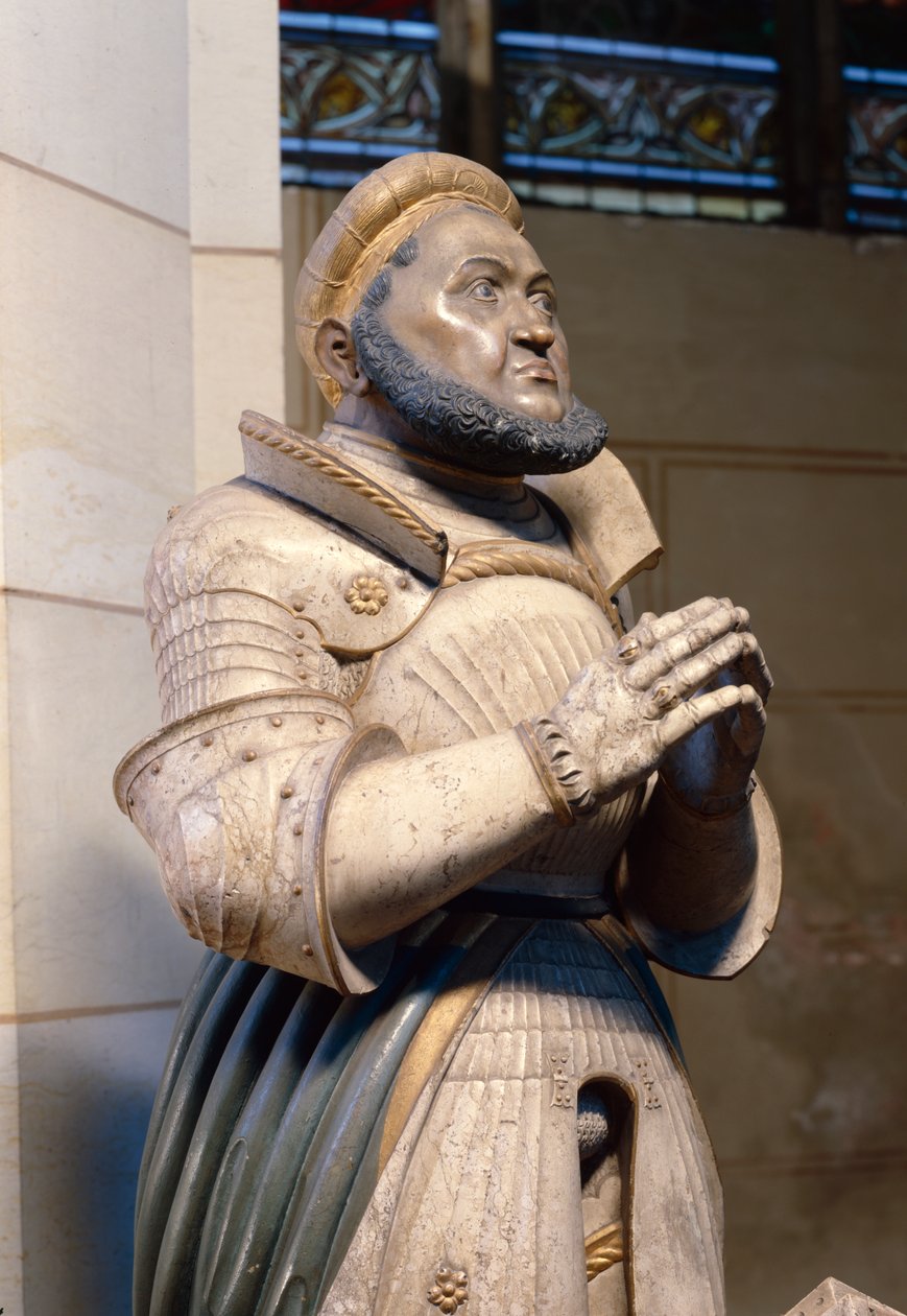 Alabaster Lifesize Posąg elektora Fryderyka Mądrego, w kościele zamkowym, Wittenberga, ok. 1529-21 (alabaster) autorstwa German School