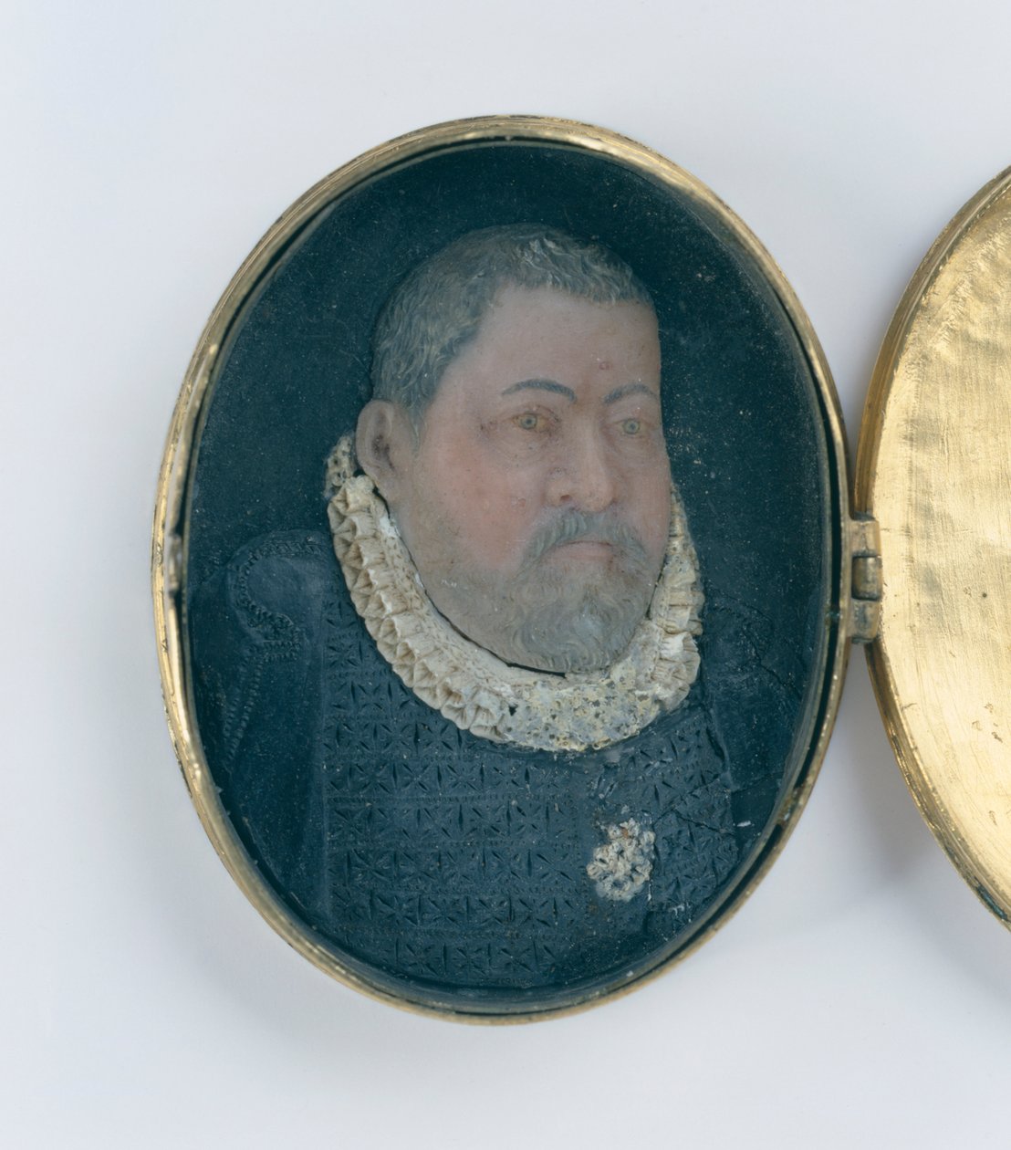 Medalion z woskowym miniaturowym portretem Landgrafa Wilhelma IV (srebro pozłacane i wosk) (detal 312102 i 312135) autorstwa German School