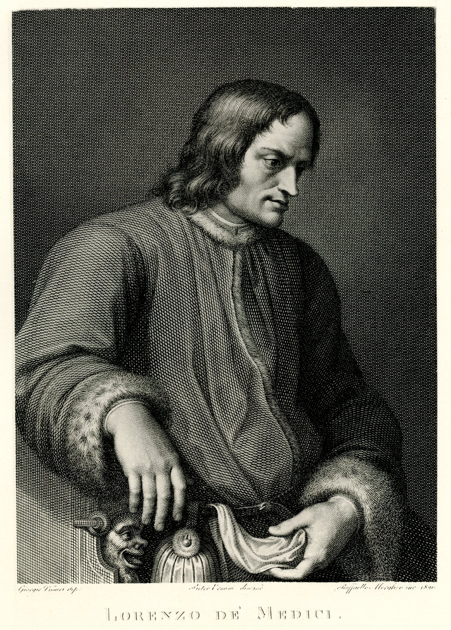 Lorenzo de Medici, 1884-90 (fototyp) autorstwa German School