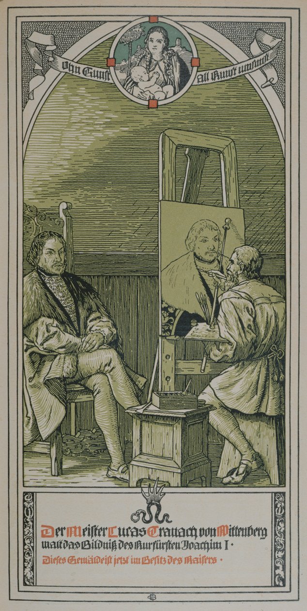 Obraz Lucasa Cranacha ok. 1520-30 portret Joachima I Nestora, elektora brandenburskiego, 1906 autorstwa German School
