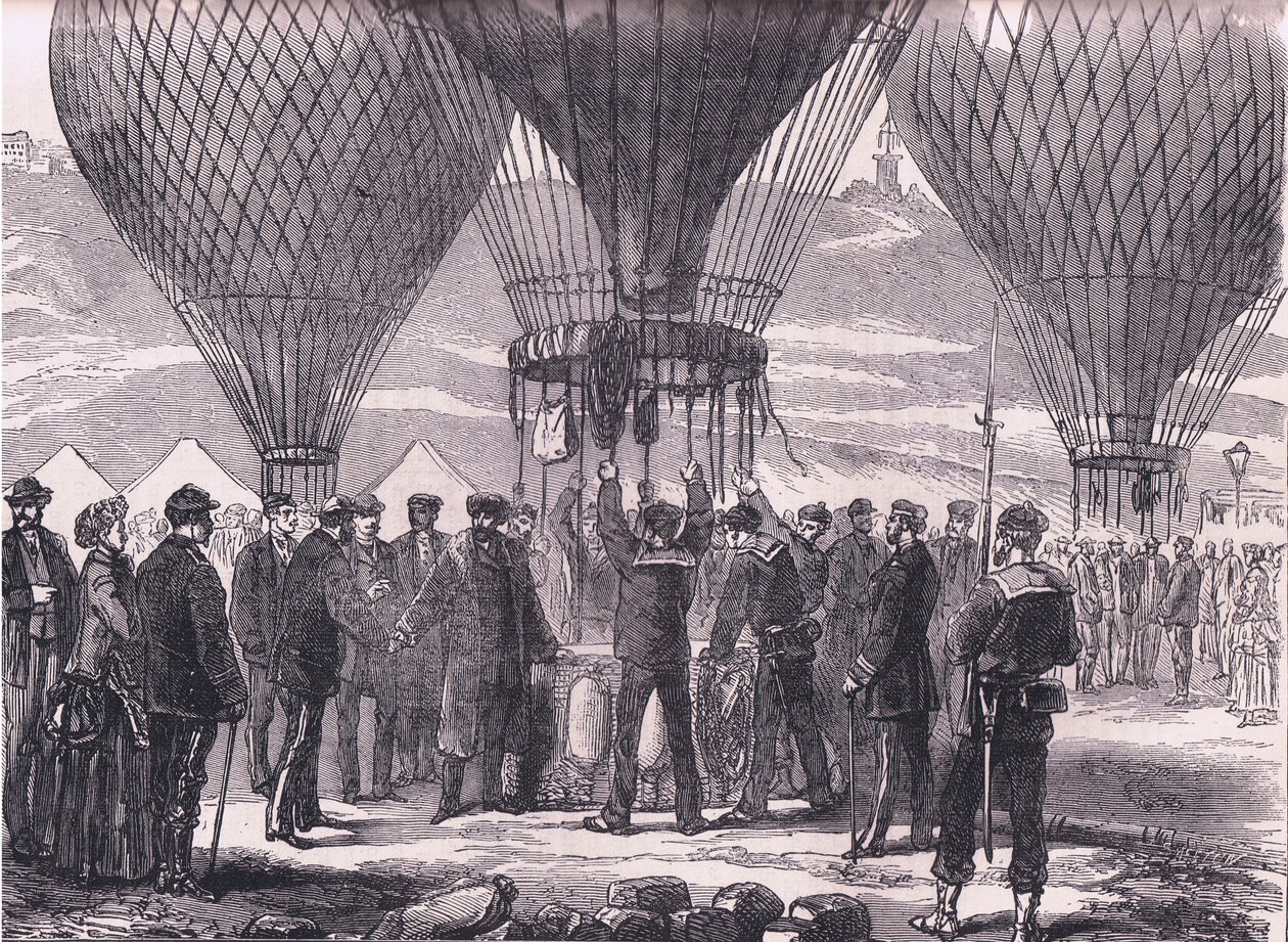 M Gambetta począwszy od Tours , Cassells Historia wojny między Francją a Niemcami wydana przez Cassell and Company Limited, c.1890 (lito) autorstwa German School