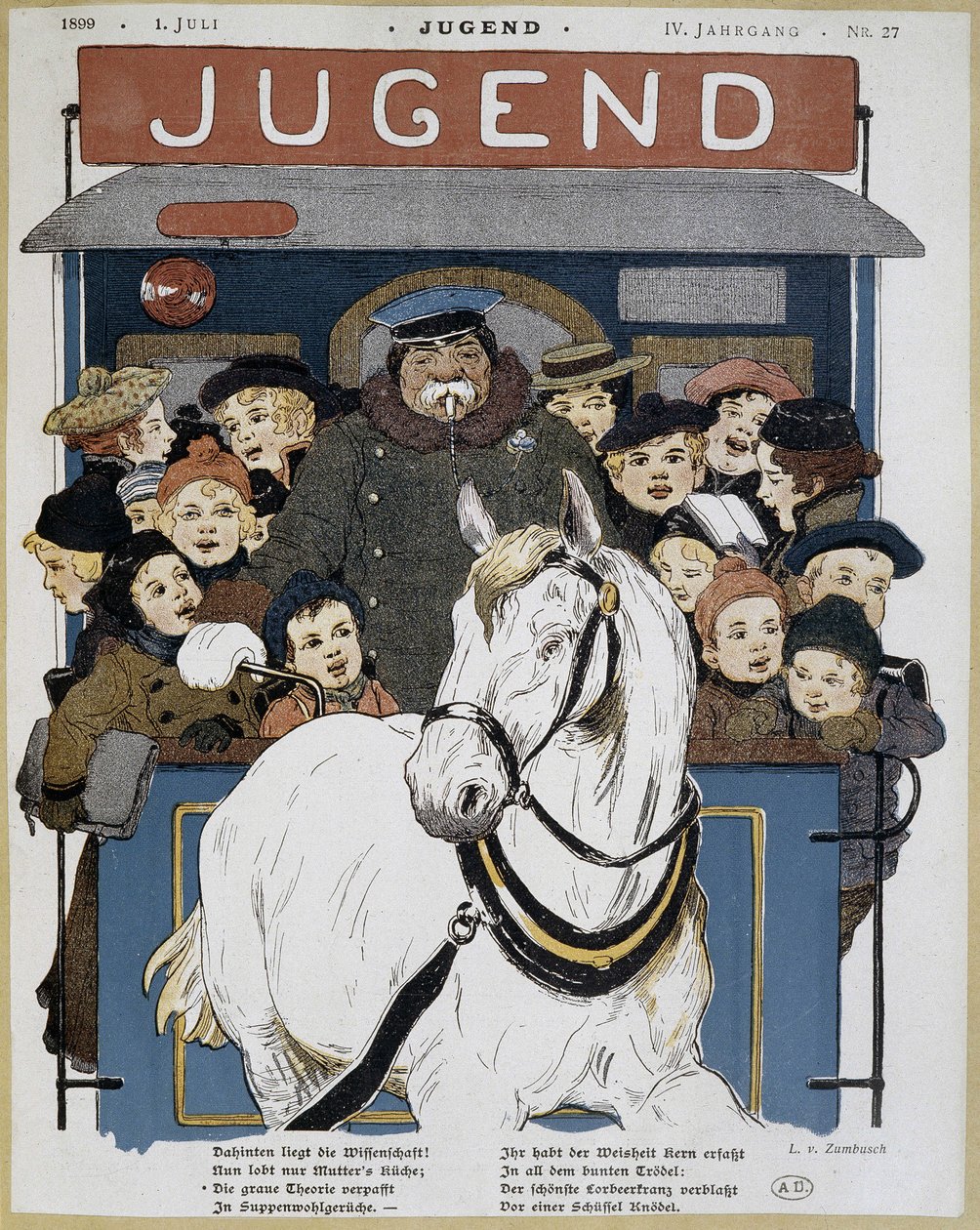 Dużo dzieci w omnibusie -w „Jugend”” autorstwa German School
