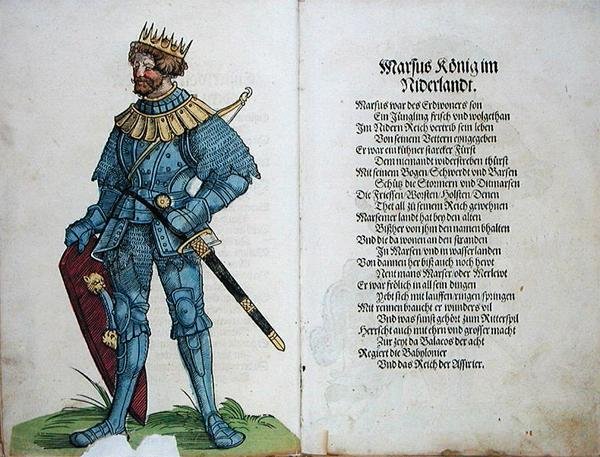 Marcus, król Holandii, z „Pochodzenie pierwszych dwunastu starych królów i książąt narodu niemieckiego” autorstwa German School