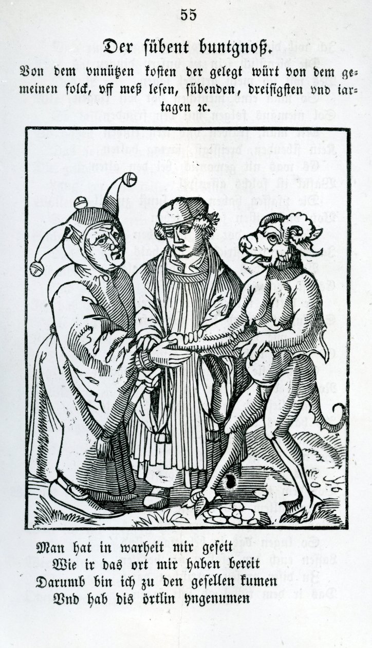 Minister, głupek i diabeł z Das Kloster obj. 10, 1845-1849 autorstwa German School
