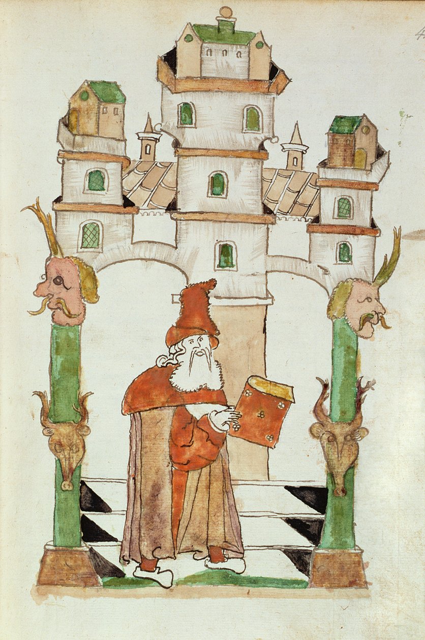 Ms Add 15697 fol.44 Arabski astrolog Albumasar, z kompilacji autorstwa Jacobusa Scracza de Indagine autorstwa German School