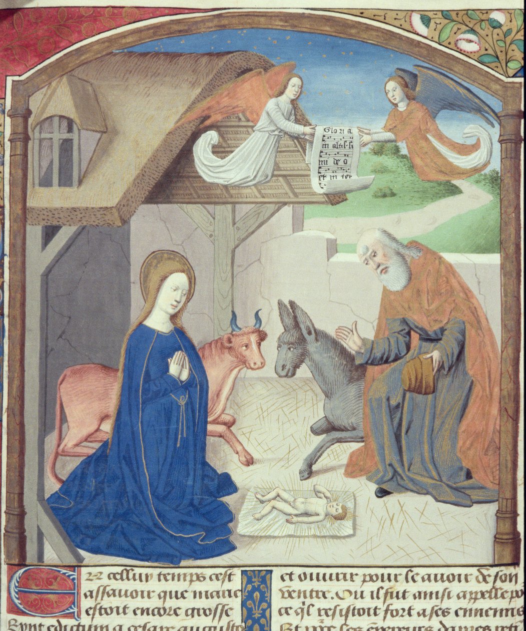 Pani Hunter 36 f.55v Święta Rodzina, z Vita Christi, przez Ludolfa Saksonii, ok. 1300-7778 autorstwa German School