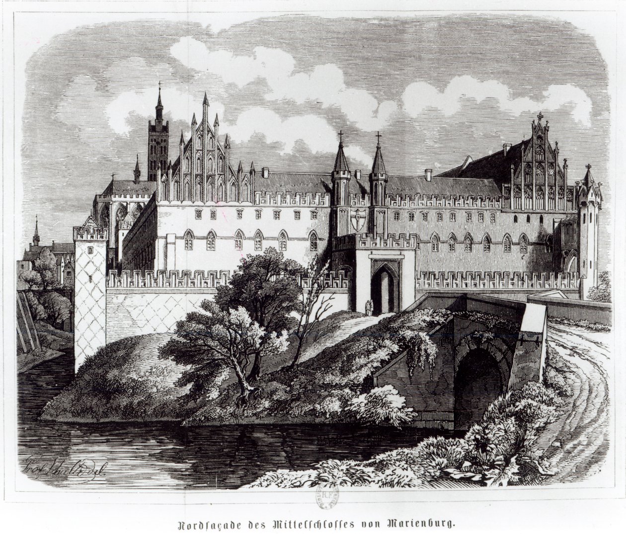 Fasada Północna Zamku Marienburg autorstwa German School
