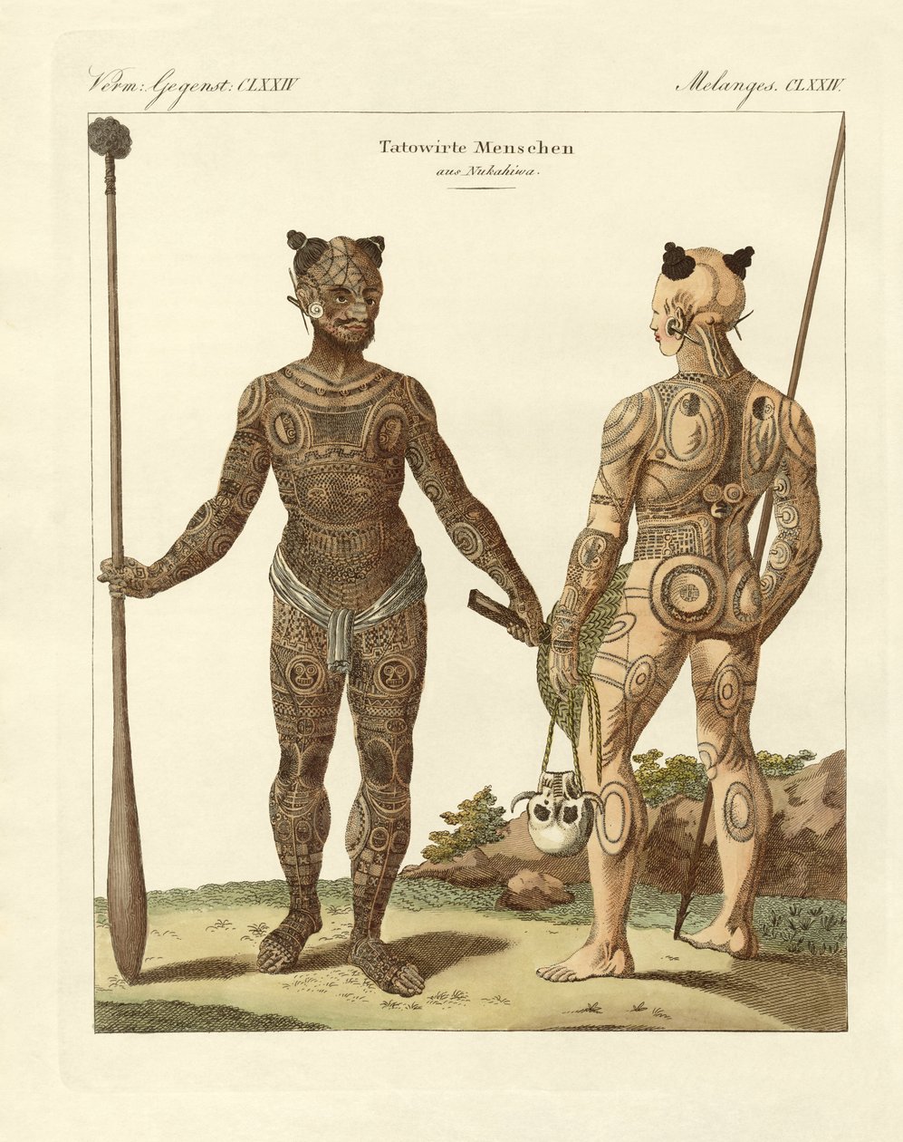 Nukahiwans z różnymi tatuażami autorstwa German School