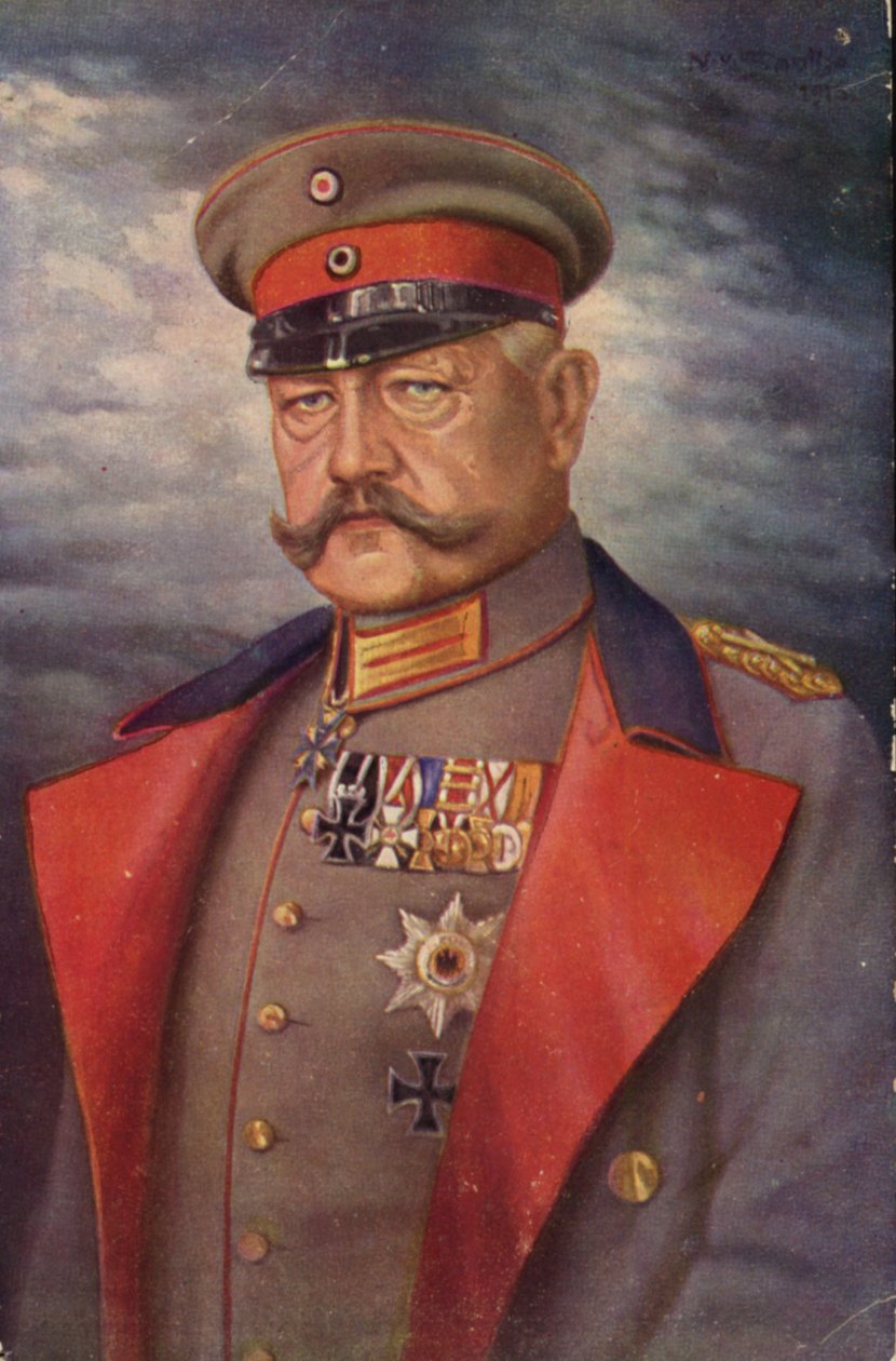Paul von Hindenburg (kolorowa litografia) autorstwa German School