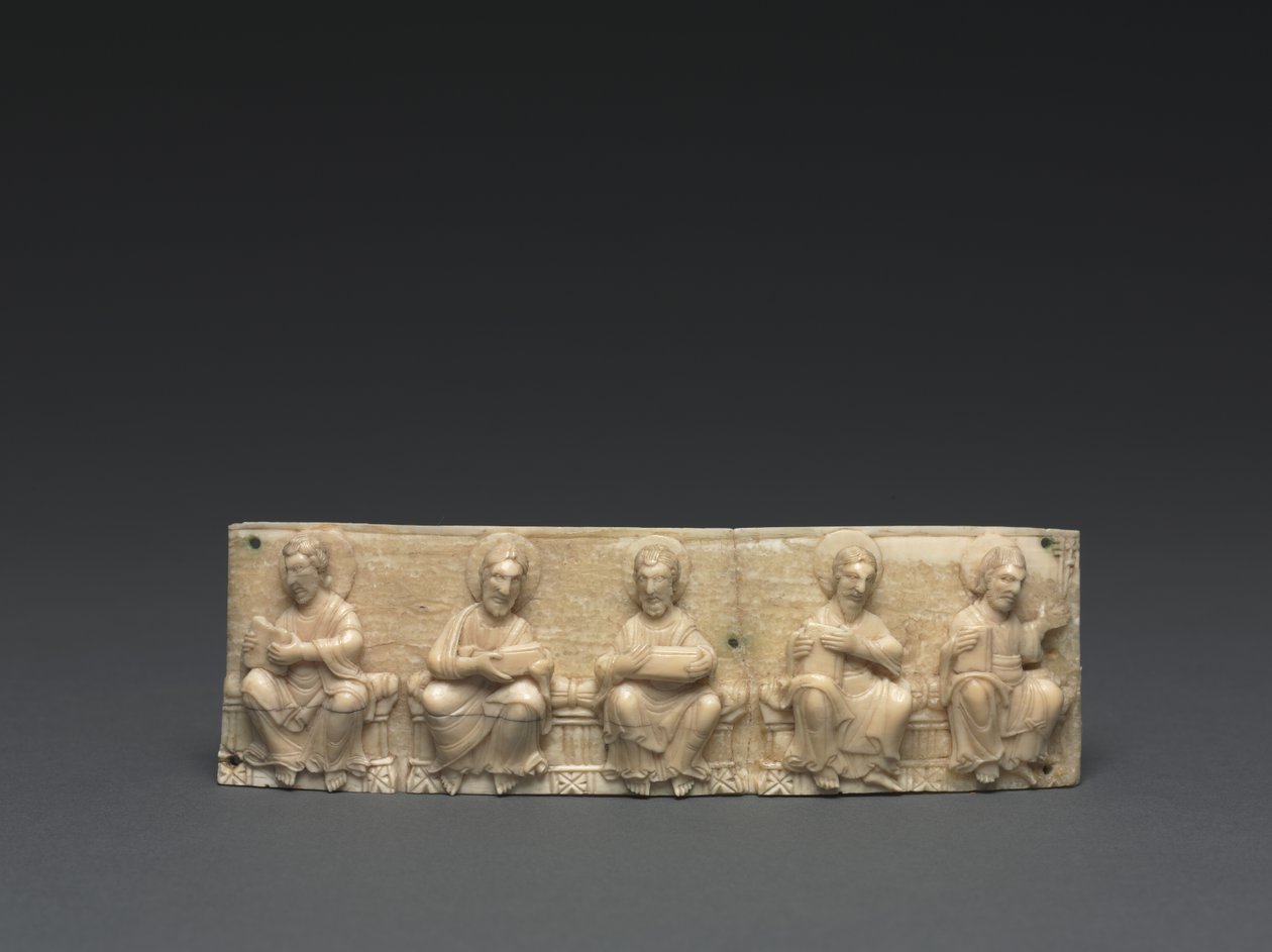 Tablica z przenośnego ołtarza: Chrystus i apostołowie, Dolina Dolnego Renu, 1050-1100 autorstwa German School