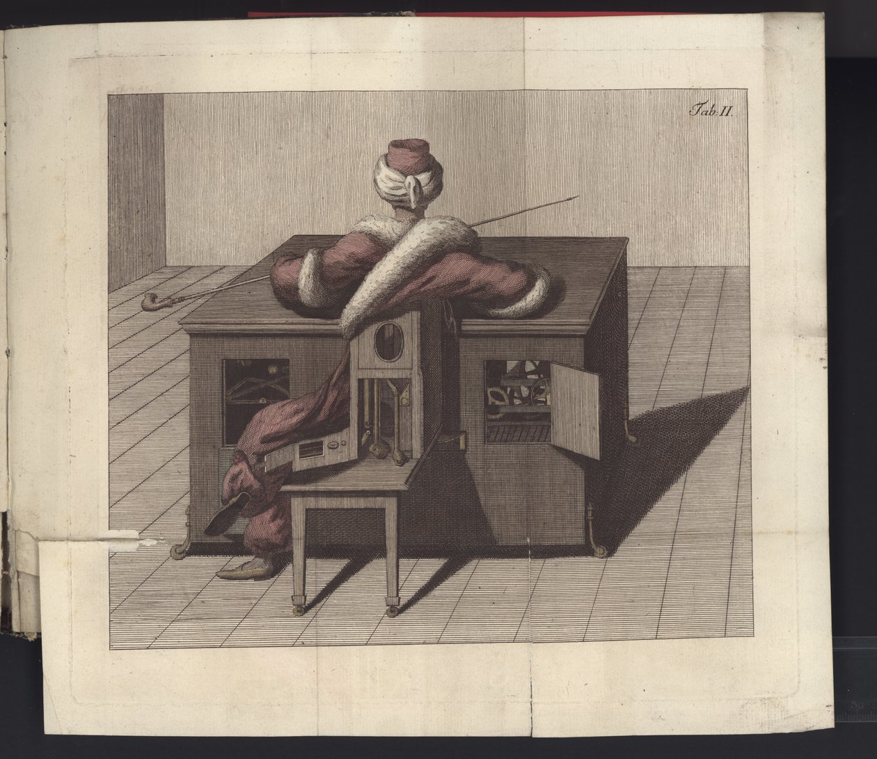 Tablica II z O szachiście Herr von Kempelena i jego replice, Lipsku i Dreźnie: Joh Gottl. Broadhead, 1789 autorstwa German School