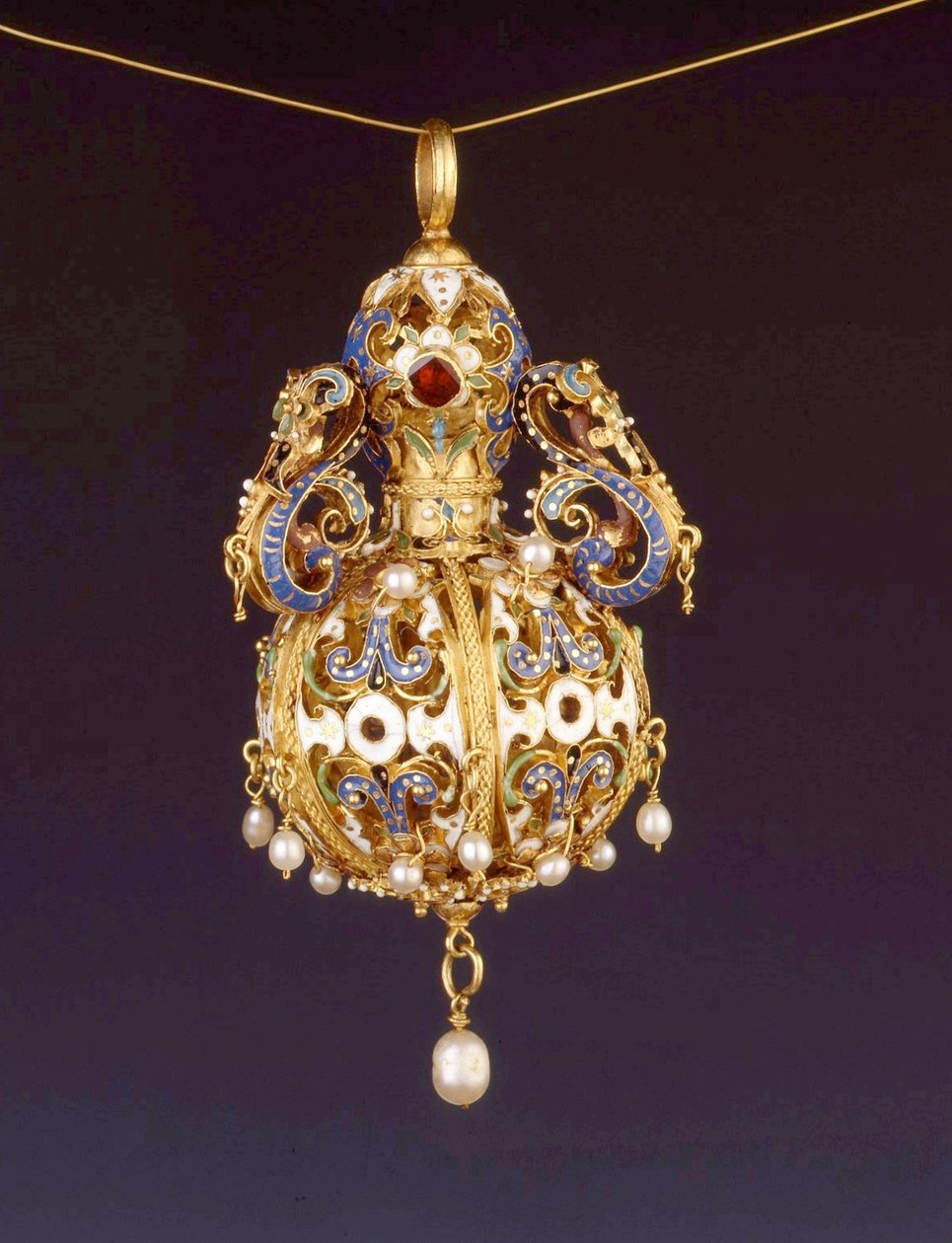 Pomander, ok. 1600 (złoto i emalia cloisonne) autorstwa German School