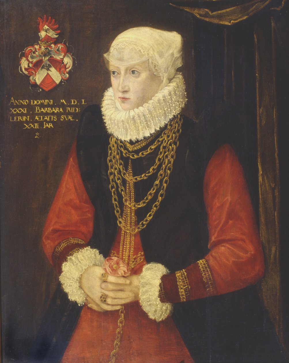 Portret Barbary Ridler, 1581 autorstwa German School