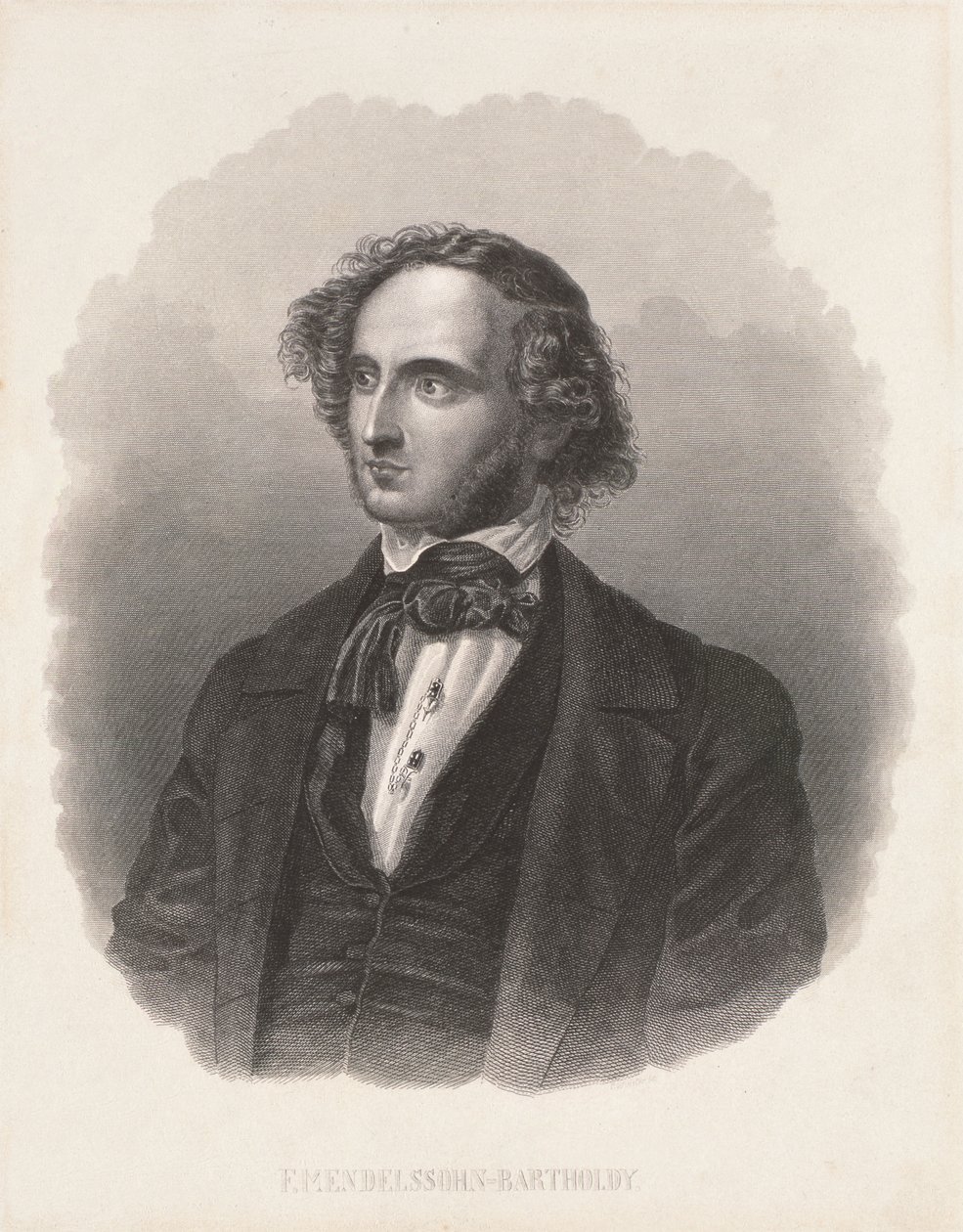 Portret Feliksa Mendelssohna (1809-47) autorstwa German School