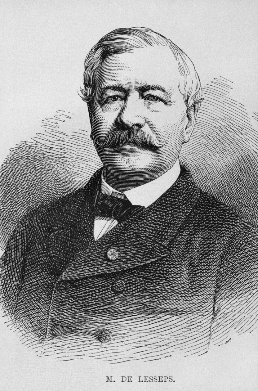 Portret Ferdynanda Marie de Lesseps (1805-94), z Legypte Georga Moritza Ebersa (1837-98), 1881 (rycina bw) autorstwa German School