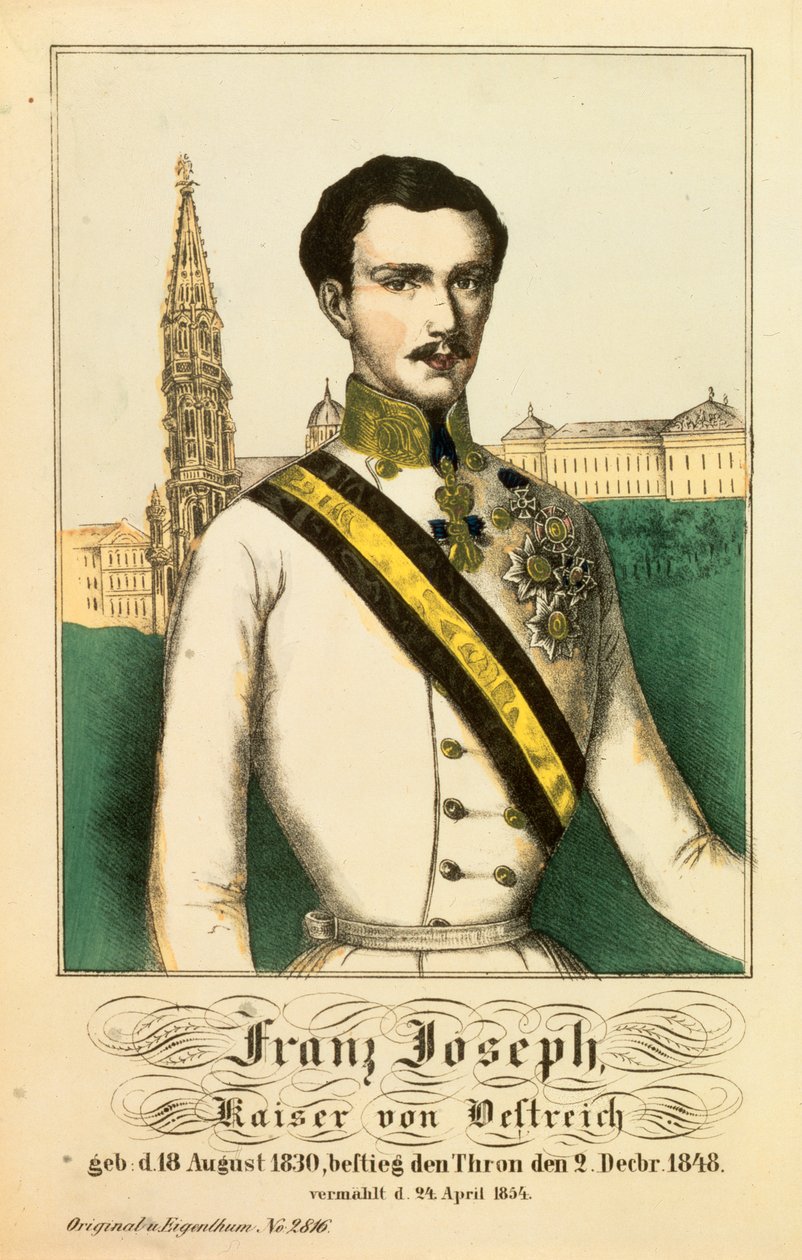 Portret Franciszka Józefa I, cesarza Austrii, z Neuruppiner Bilderbogen, 1854 autorstwa German School