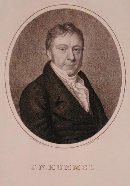 Portret Johanna Nepomuka Hummla (1778-1837) rytowany przez F. Fleischmann autorstwa German School