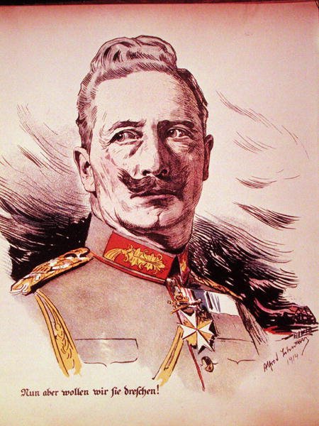 Portret cesarza Wilhelma II (1859-1941) 1914 (kolor lito) autorstwa German School