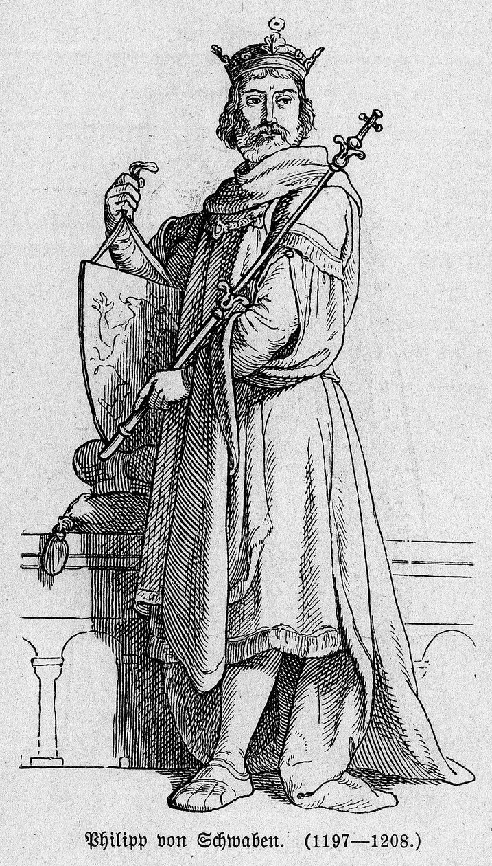 Portret Filipa I Szwabii wykonał Filip Hohenstauf (1176-1208), cesarz niemiecki, król Rzymian i król Włoch. Grawerowanie w „Kaiser, Konig und Papft” autorstwa Richarda Rotha autorstwa German School