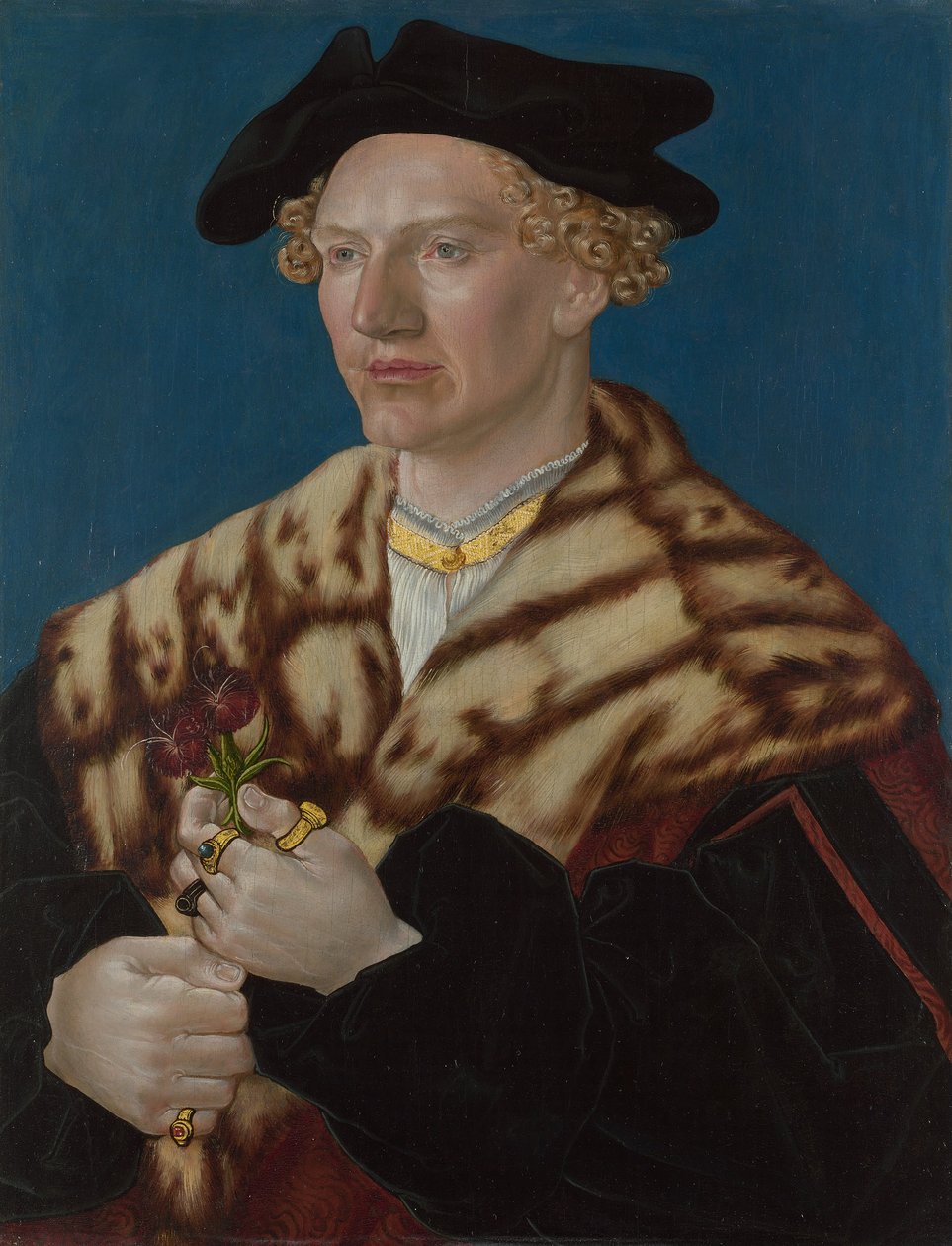 Portret mężczyzny, ok. 1530-40 (olej na buku) autorstwa German School