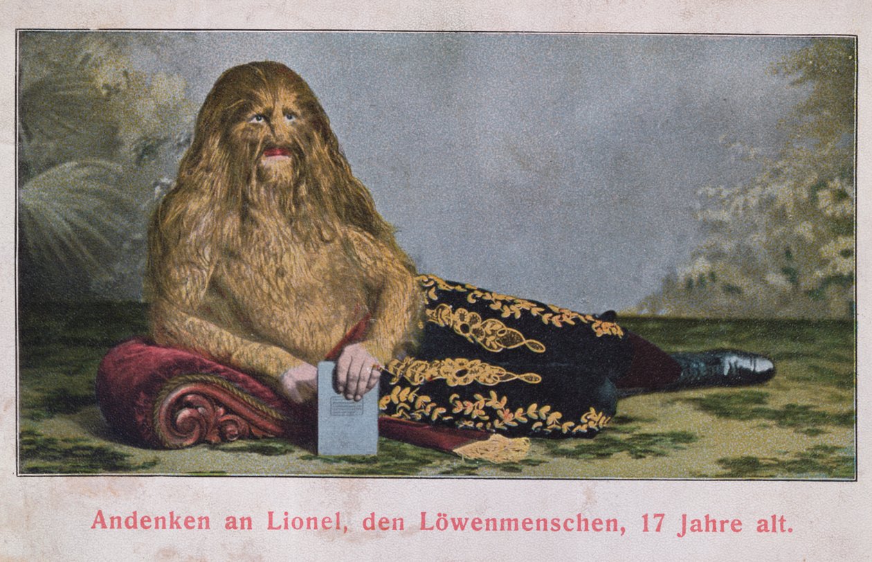 Pocztówka przedstawiająca Lionela Chłopca Lwa w wieku 17 lat, 1909 autorstwa German School