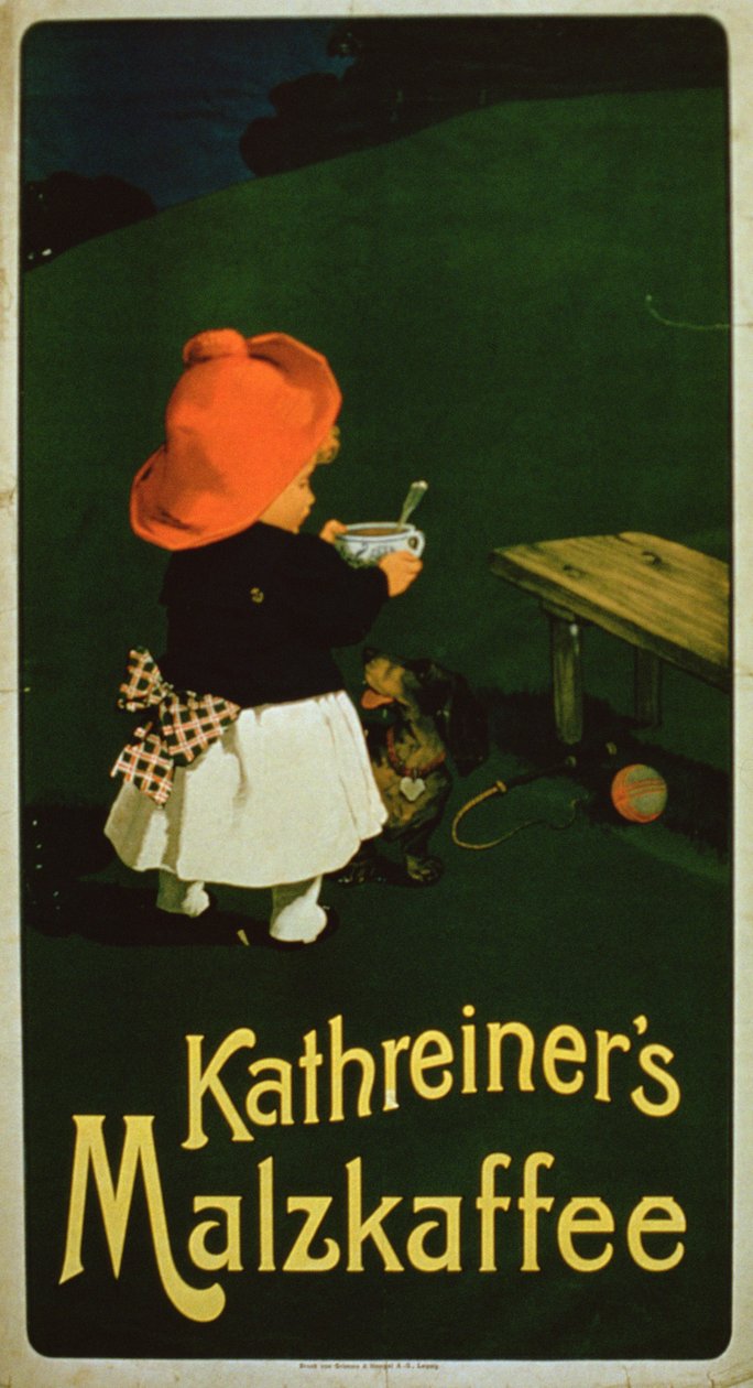 Plakat reklamowy Kathreiners Malt Coffee autorstwa German School