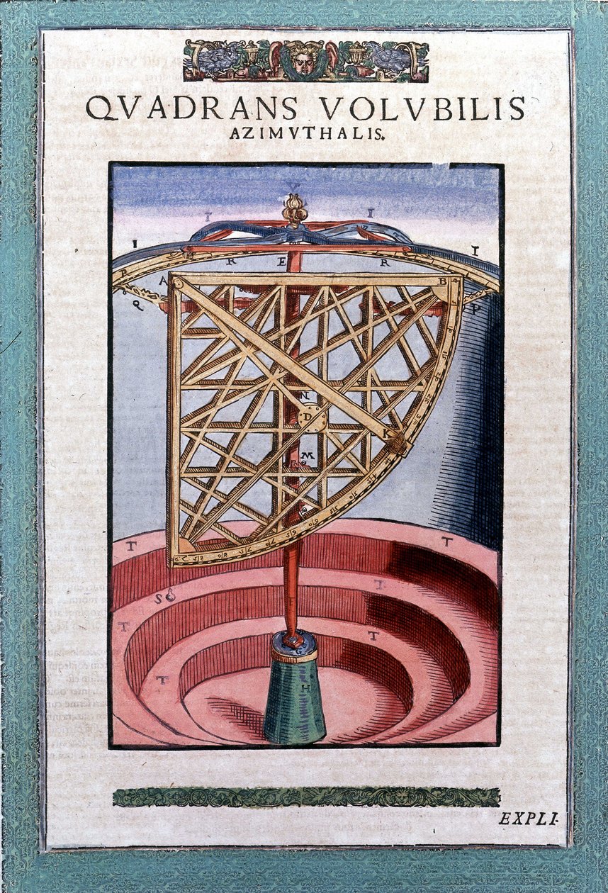 Azymutalny kwadrant zodiakalny w "maszynie ustalonej astronomii" Tychona Braha (1546 - 1601), Wandsbeck autorstwa German School