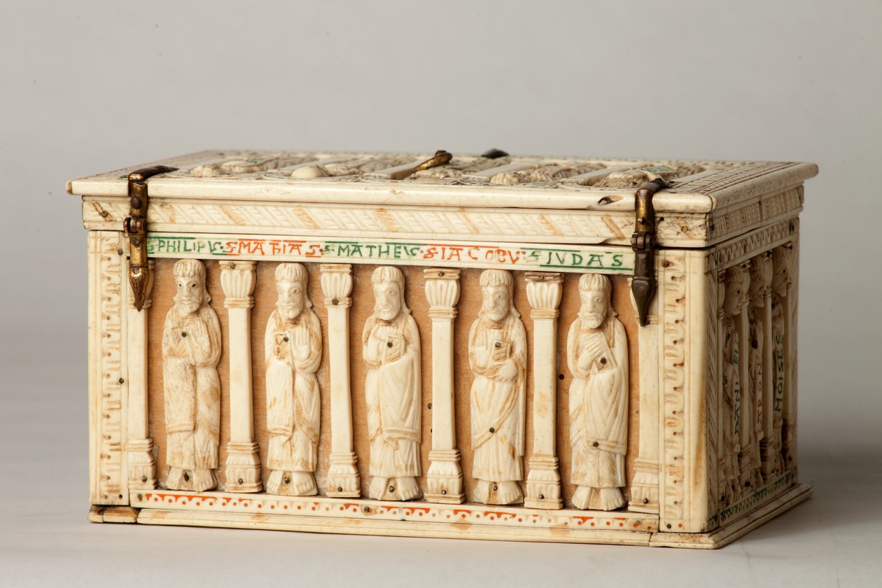 Relikwiarz, Kolonia, Niemcy, ok.1150 (drewno i kość słoniowa) autorstwa German School
