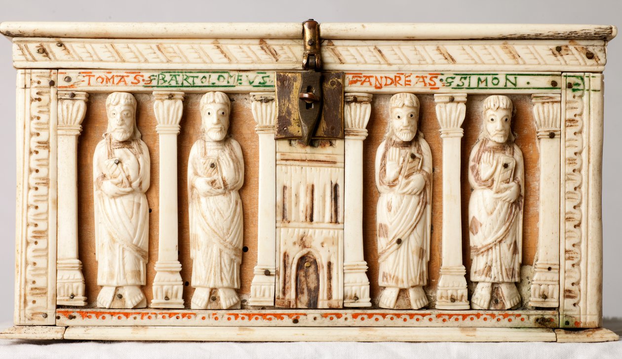 Relikwiarz, Kolonia, Niemcy, ok.1150 (drewno i kość słoniowa) autorstwa German School