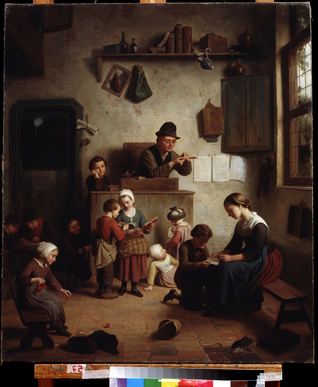 ""Scena klasowa w szkole"" (W szkole) Niemieckie malarstwo szkolne Początek XIX wieku Regionalna Galeria Sztuki Deineka, Kursk Rosja autorstwa German School