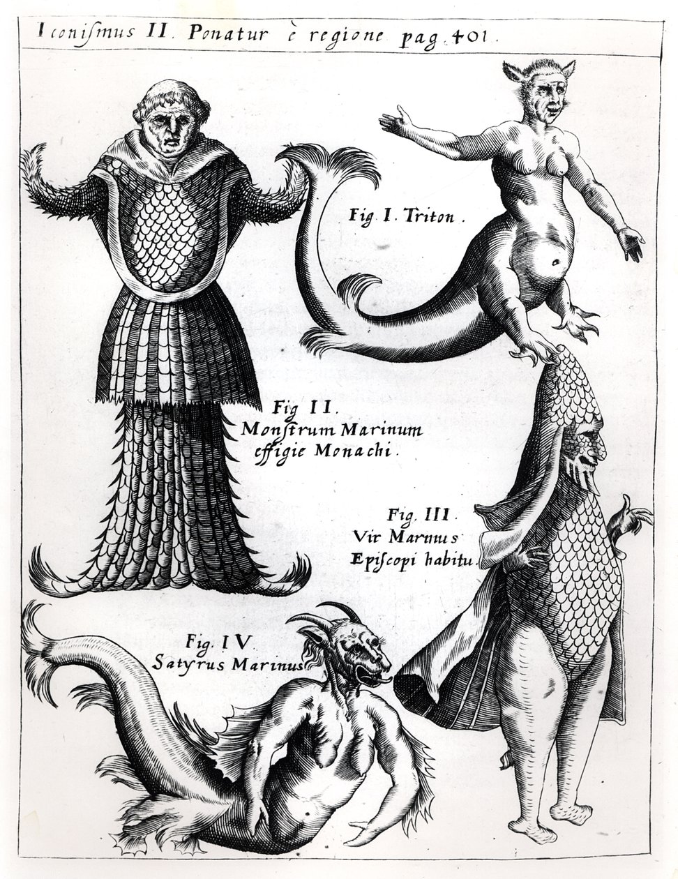 Morskie potwory, ilustracja z Physica Curiosa autorstwa Gaspara Schotta S.J. (1608-66), wydany Würzburg 1662 autorstwa German School