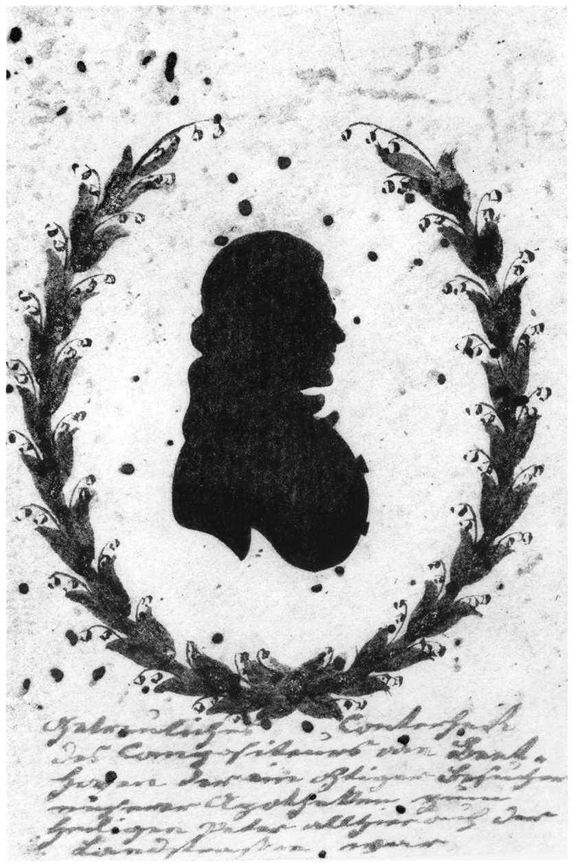Sylwetka Ludwiga van Beethovena (1770-1827) autorstwa German School