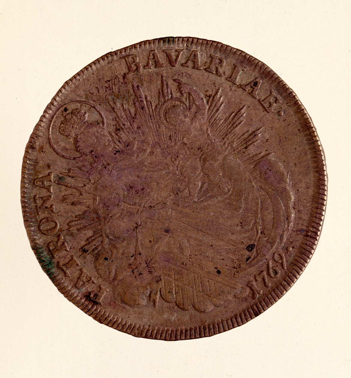 Srebrny talar Maksymiliana III Józefa Bawarskiego (1727-1777) 1769 Śr. 4,1 cm Neapol, muzeum archeologiczne autorstwa German School