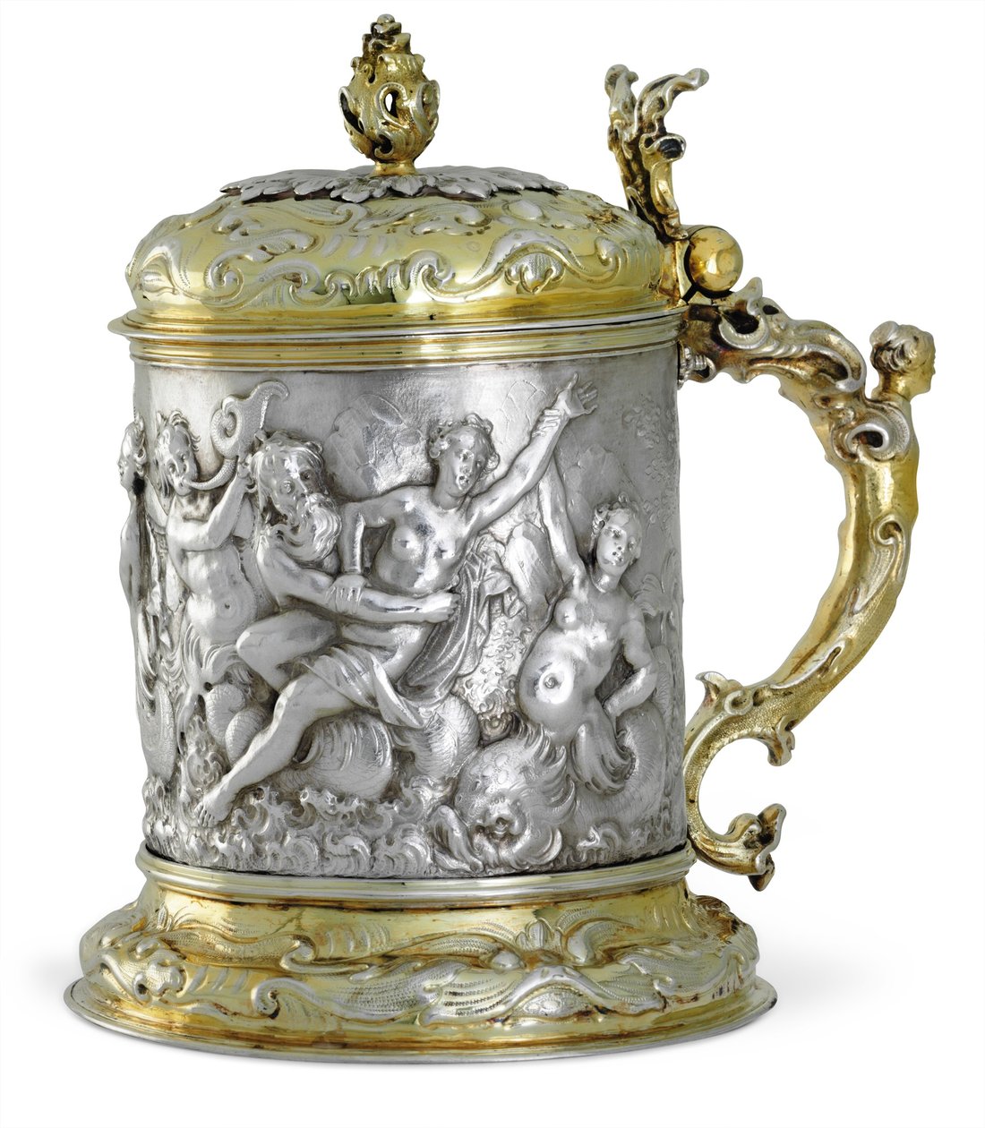 Kufel, prawdopodobnie Hamburg, ok. 1660 (paczka srebrna złocona) autorstwa German School