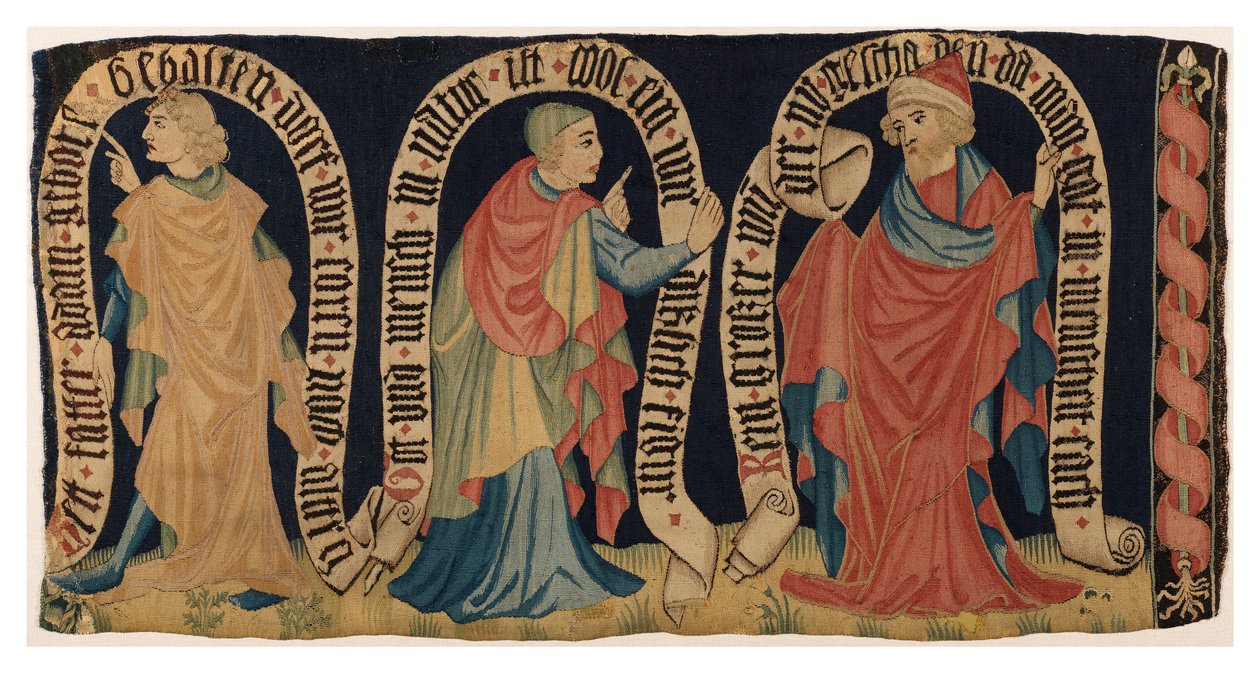 Fragment gobelinu przedstawiającego Trzech Proroków, z Frankonii (wełna) autorstwa German School