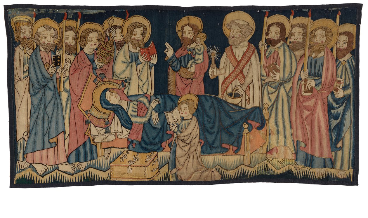 Panel gobelinowy przedstawiający Śmierć Dziewicy, ze środkowej Nadrenii, prawdopodobnie Trewiru, połowa XV w. (wełna) autorstwa German School
