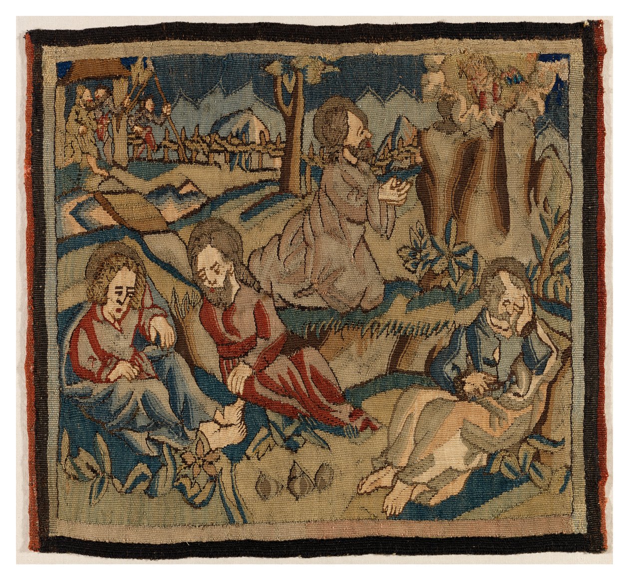 Panel gobelinowy ze scenami Pasji z antependium z Górnej Nadrenii (wełna i len) autorstwa German School