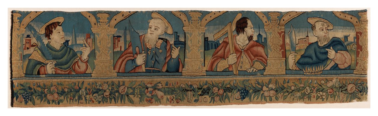 Pasek gobelinowy przedstawiający Czterech Apostołów, prawdopodobnie z Norymbergi (wełna) autorstwa German School