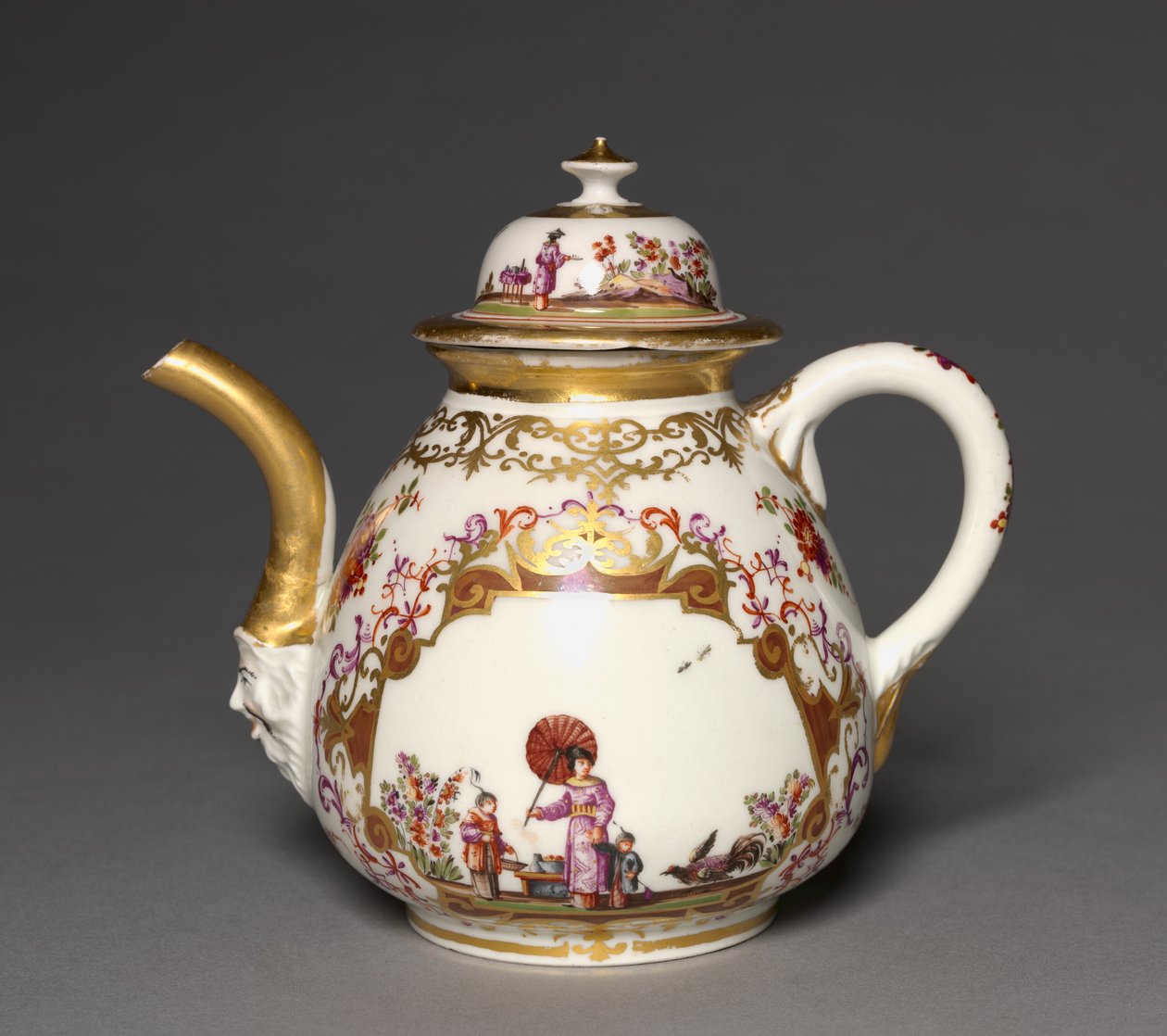Dzbanek do herbaty, fabryka porcelany w Miśni, ok. 1723-24 autorstwa German School