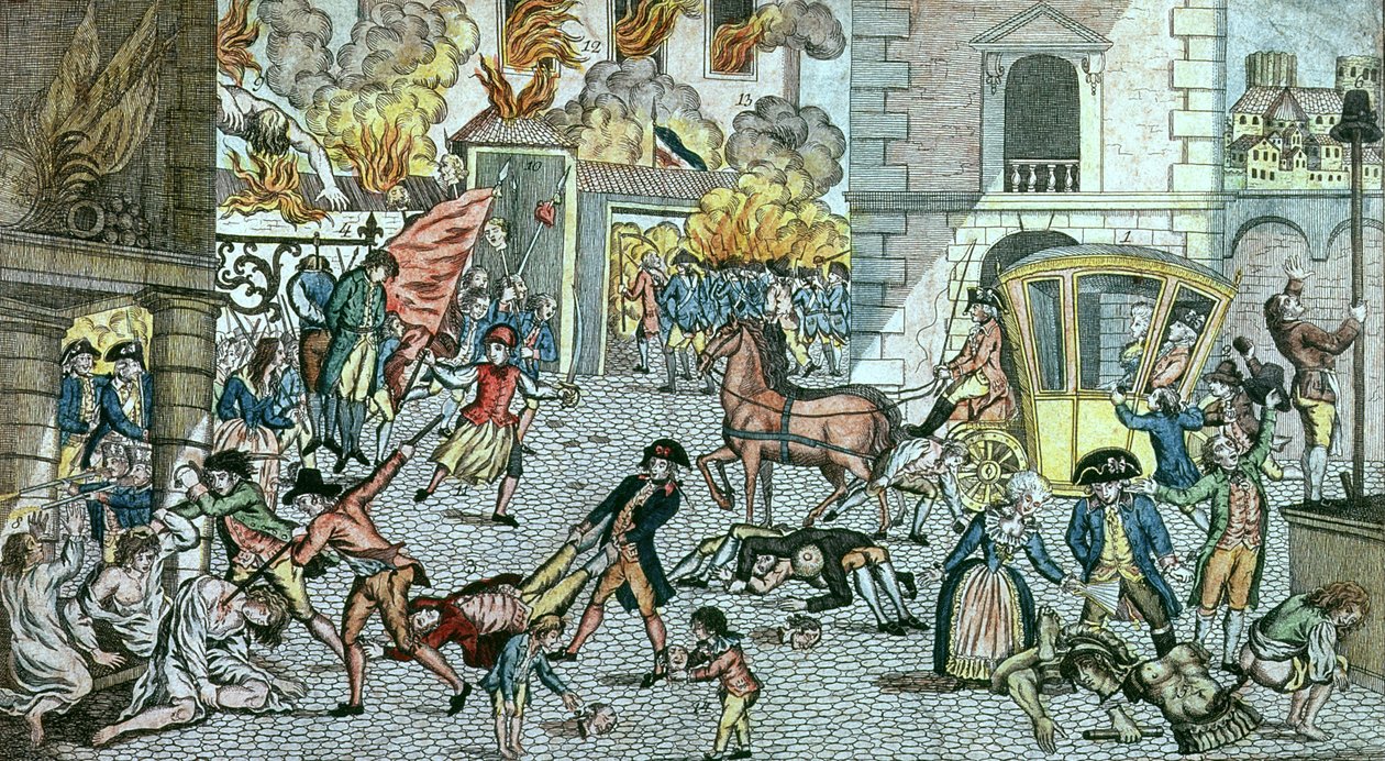 Okropne okrucieństwa popełnione w Paryżu, 10 sierpnia 1792 r autorstwa German School
