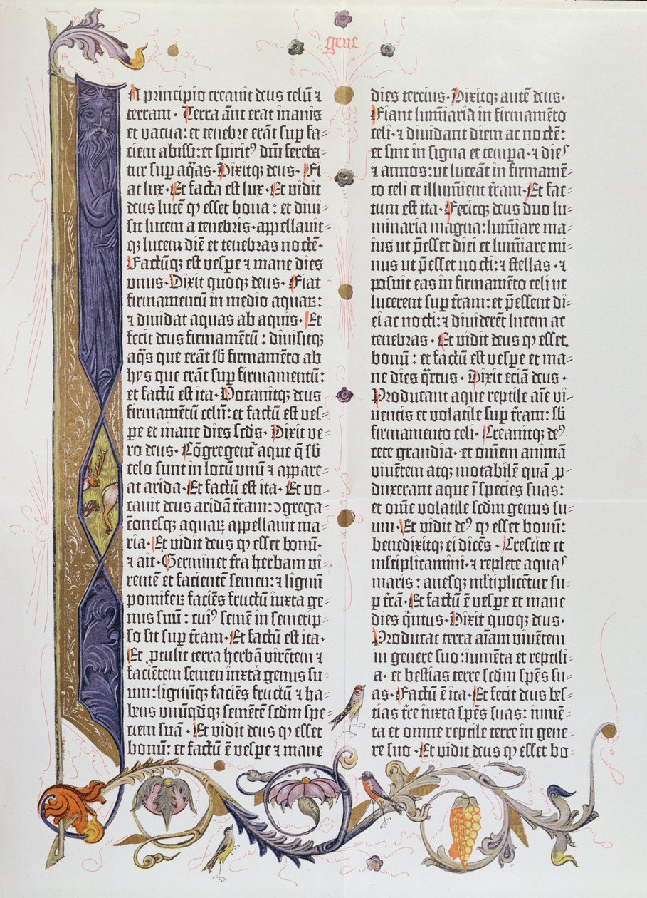 36-wierszowa Biblia, wydrukowana przez Gutenberga (welum) autorstwa German School