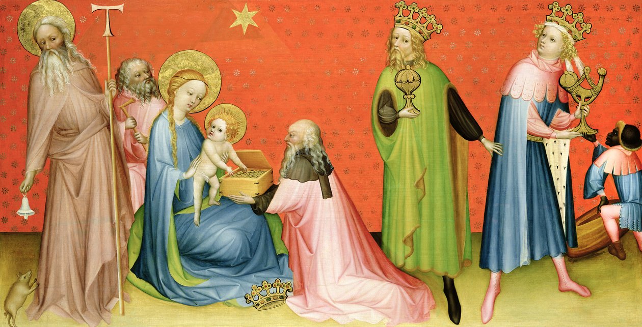 Adoracja Trzech Króli ze św. Antonim Opatem, 1400-10 autorstwa German School