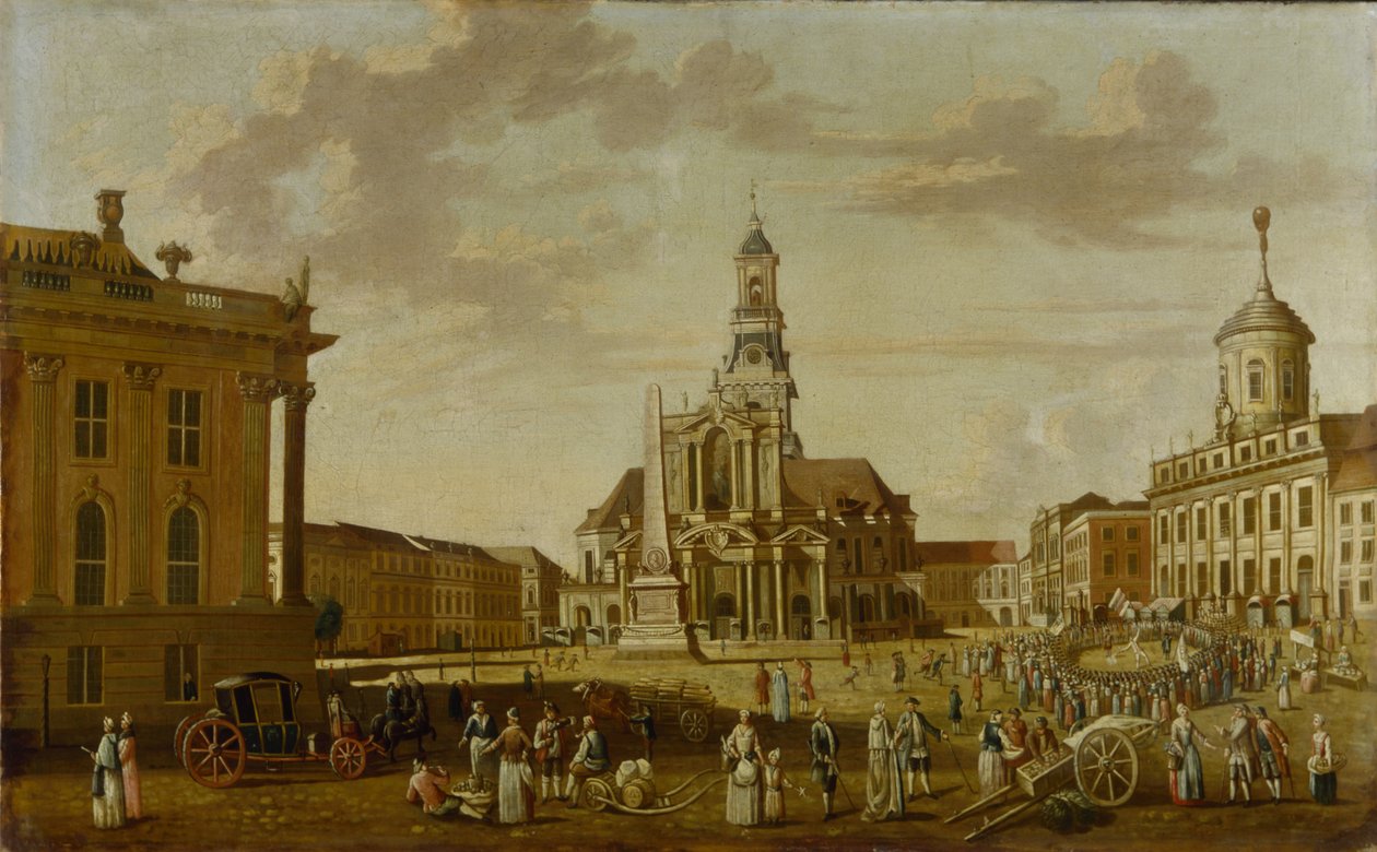 Alter Markt z kościołem św. Mikołaja i ratuszem, 1771 autorstwa German School