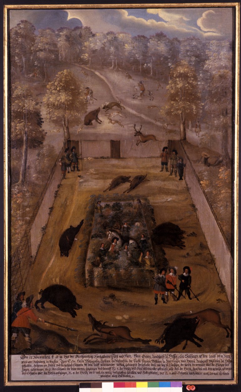 Polowanie na dzika, ok. 1619 autorstwa German School