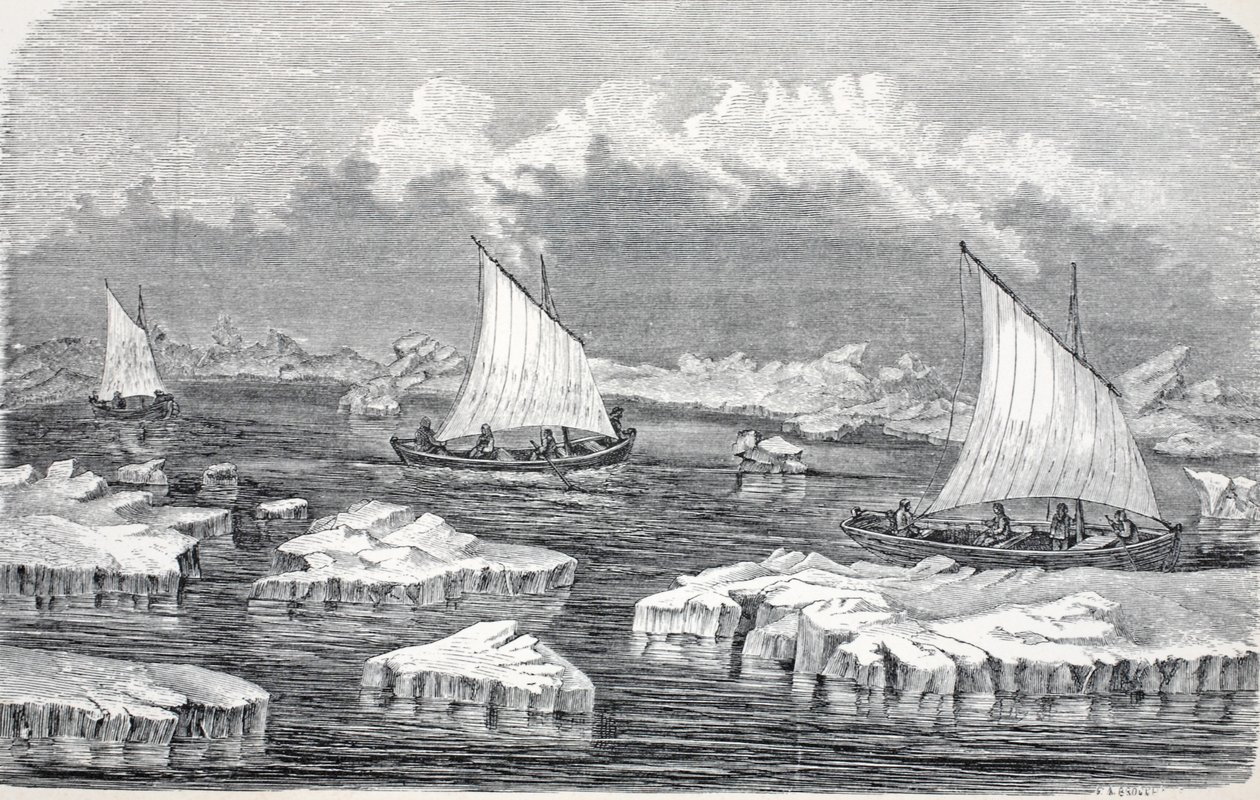 Łodzie pod żaglami, wyd. Londyn 1874 autorstwa German School