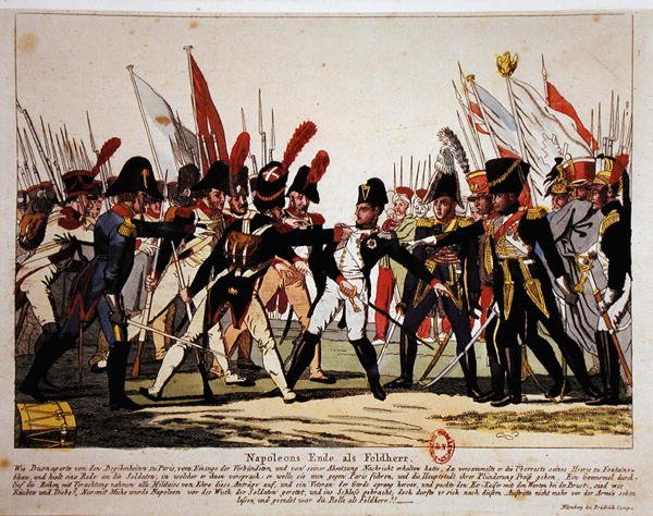 Koniec Napoleona (1769-1821) jako generał w 1815 (kolor lito) autorstwa German School