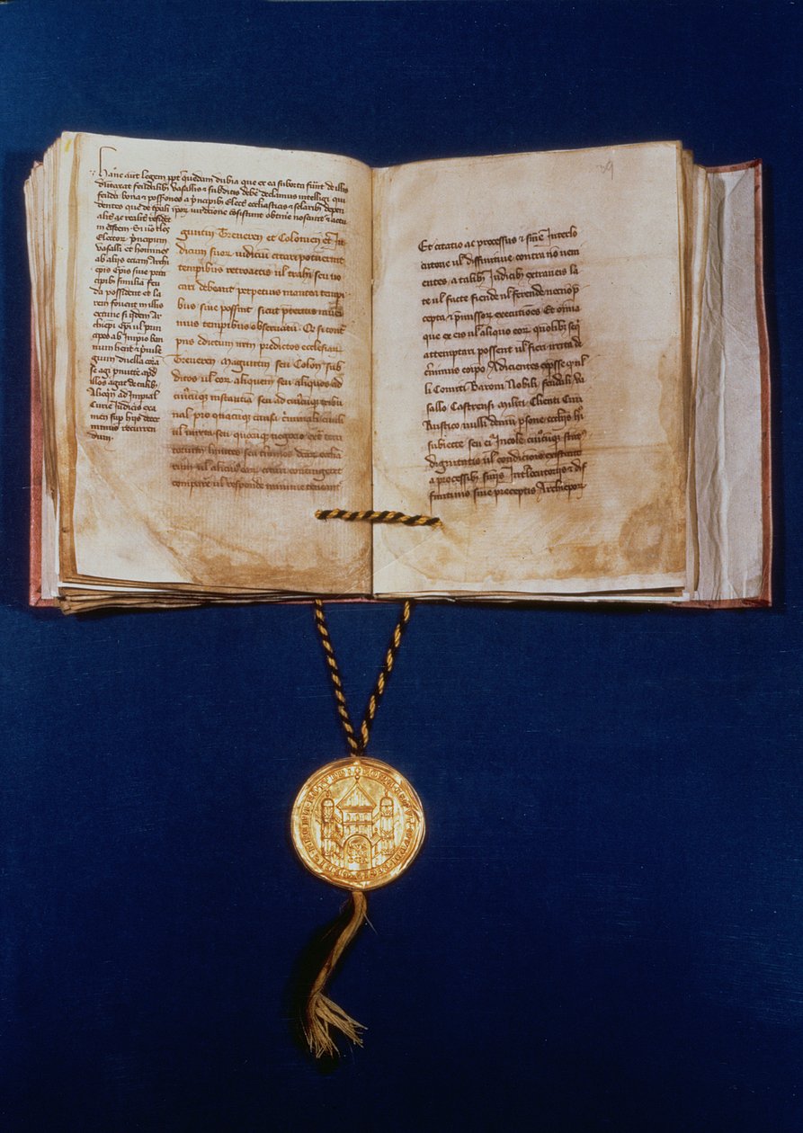 Złota Bulla Karola IV, cesarza rzymskiego, 1400 (welin i złoto) autorstwa German School
