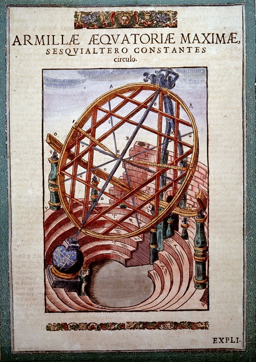 Wielka Armil Równikowa w „Astronomii” Tychona Brahe (1546 – ​​1601), Wandsbeck autorstwa German School