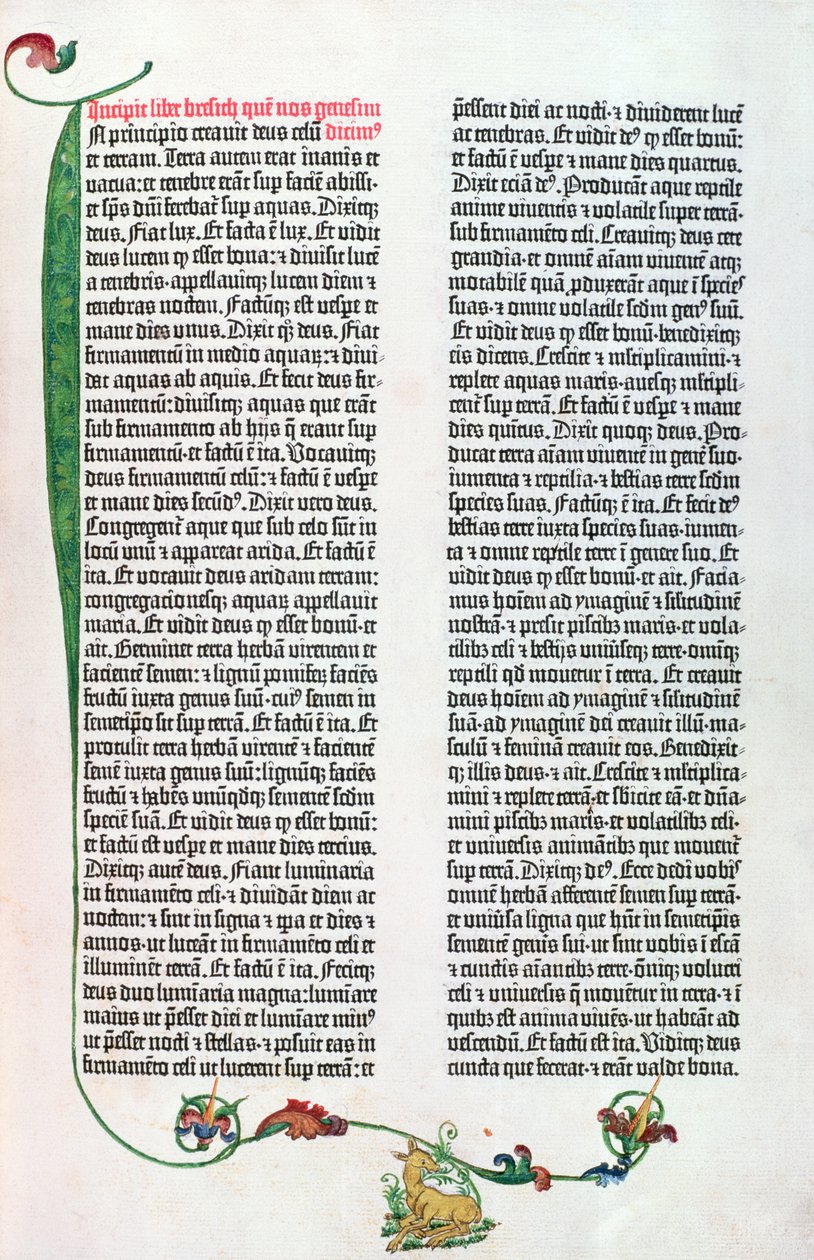 Biblia Gutenberga, Moguncja ok. 1450-55 autorstwa German School