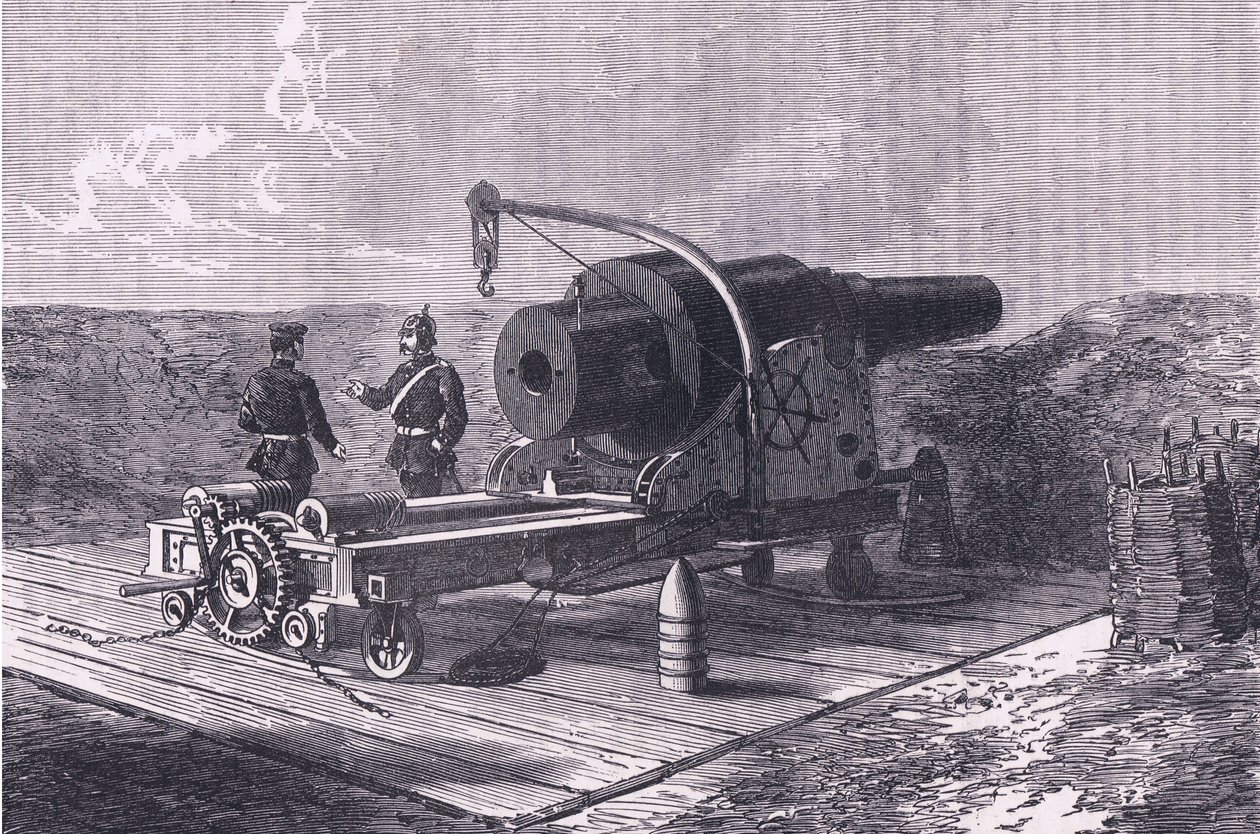 Krupp Gun, Cassells History of the War between France and Germany wydana przez Cassell and Company Limited, c.1890 (litografia) autorstwa German School